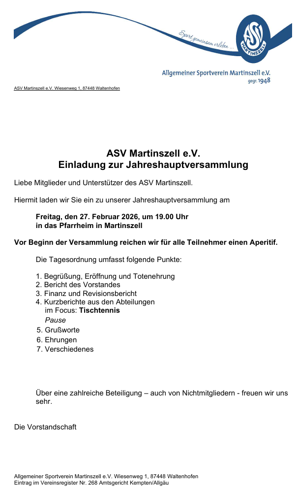 Einladung JVH 2026